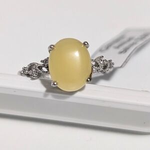 Genuine Amber Silver Ring